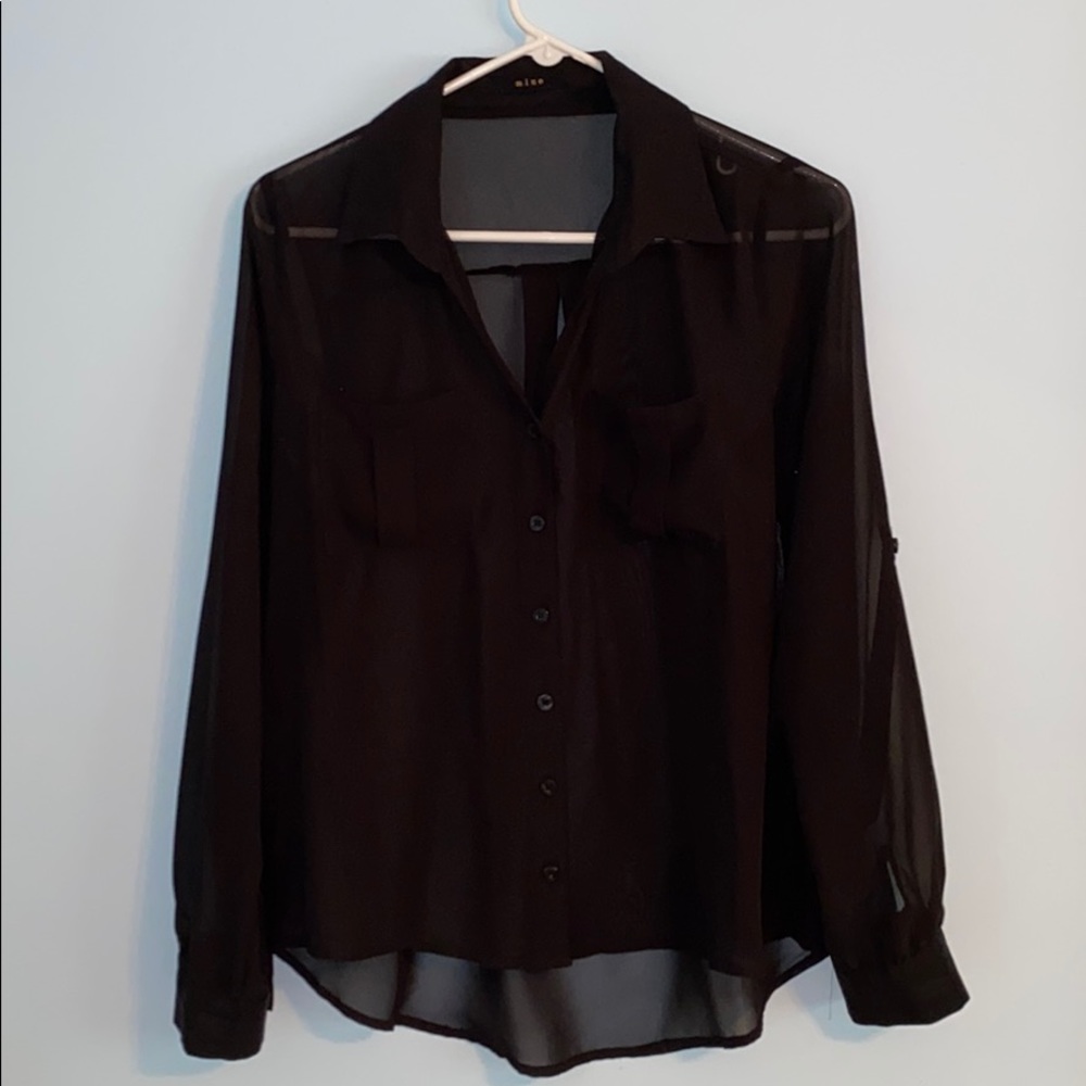 Black sheer blouse!